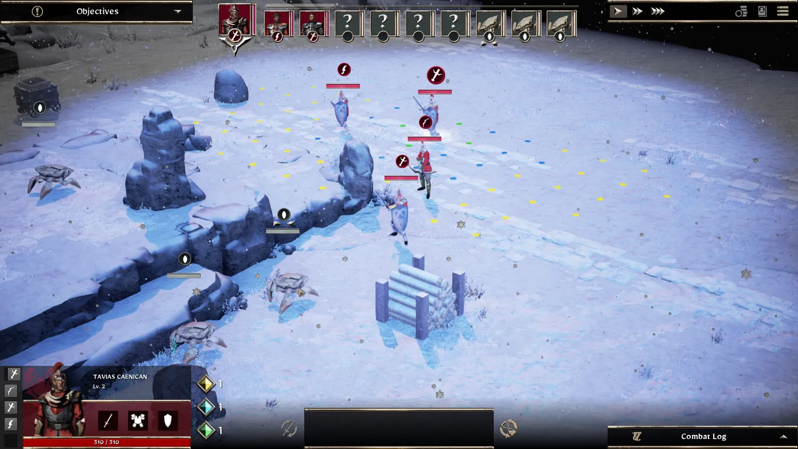 A battle against a snow creature